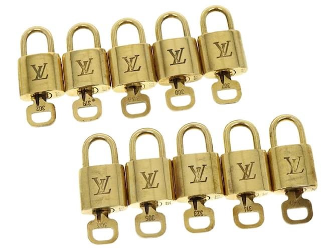 cadenas Louis Vuitton 10Set Cadenas Gold Tone LV Auth 30272 Métal  ref.610987