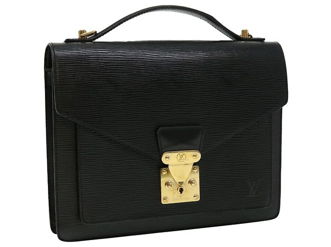 LOUIS VUITTON Sac à Main Epi Monceau Noir M52123 LV Auth bs1472