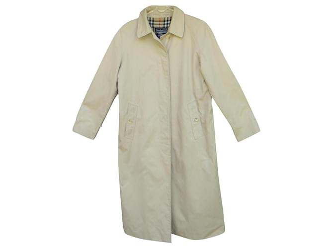 Burberry woman raincoat vintage t 40 Beige Cotton Polyester  ref.611057