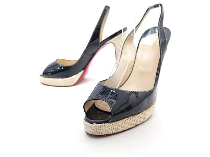CHAUSSURES CHRISTIAN LOUBOUTIN PRIVATE NUMBER 39 ESCARPINS CUIR VERNI SHOES  ref.611083