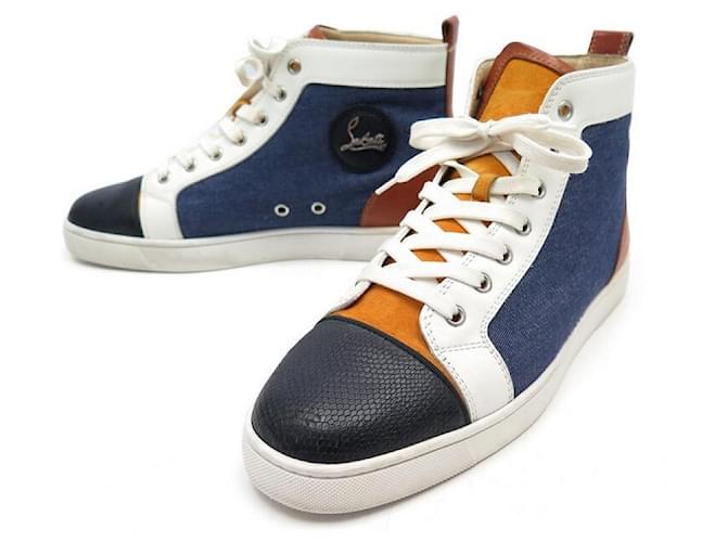 CHAUSSURES CHRISTIAN LOUBOUTIN LOUIS ORLATO BASKETS 42 TOILE CUIR SNEAKERS  ref.611088