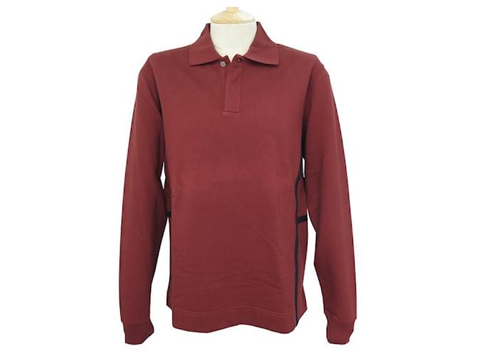 Hermès NEW TSHIRT HERMES POLO WINDSOT LONG SLEEVES T36 S IN BURGUNDY COTTON Dark red  ref.611120
