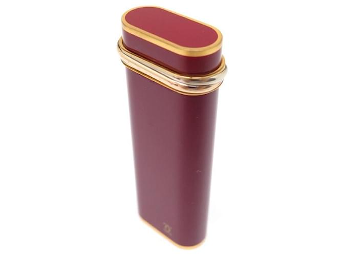 VINTAGE BRIQUET A GAZ MUST DE CARTIER TRINITY EN LAQUE BORDEAUX
