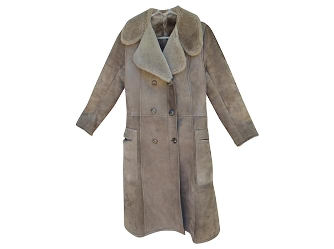 Autre Marque manteau vintage en shearling, parfait état Fourrure Marron clair  ref.611223