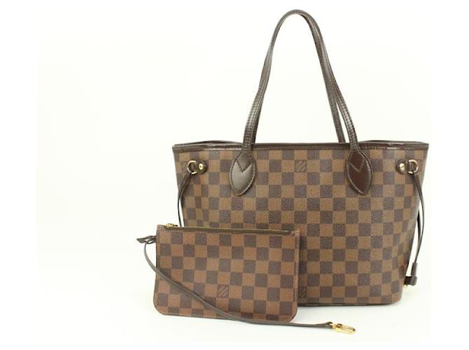 Louis Vuitton Small Damier Ebene Neverfull PM with Pouch with pouch Leather  ref.611225
