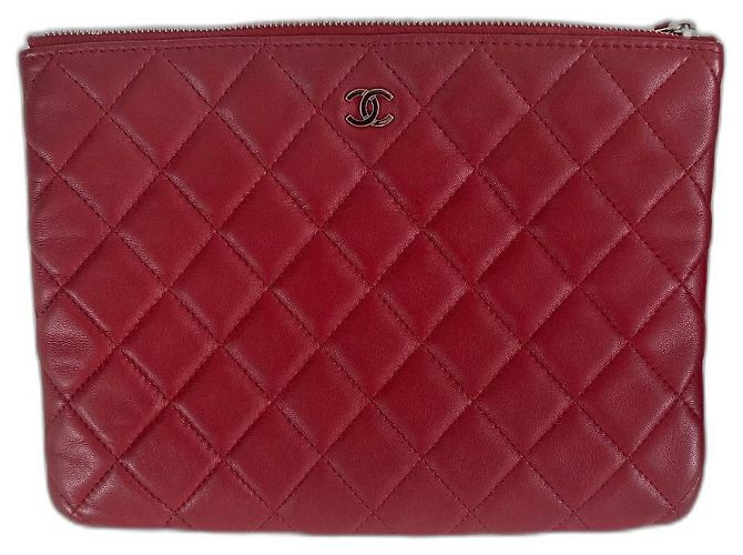 Cambon Chanel Clutch Rot Leder