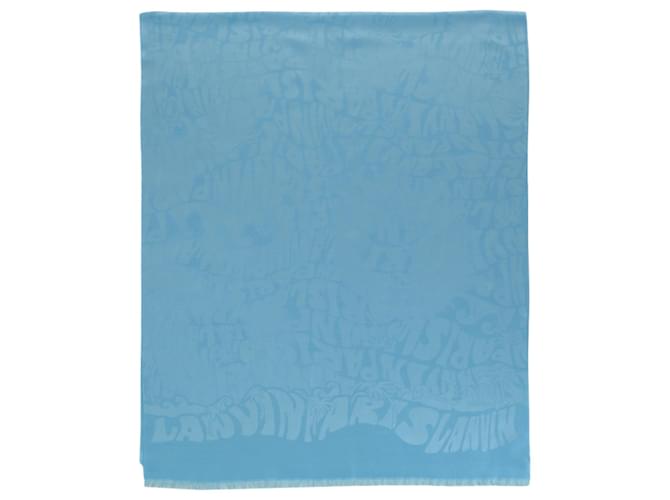 Lanvin Summer Wave Pashmina Scarf Blue  ref.611487