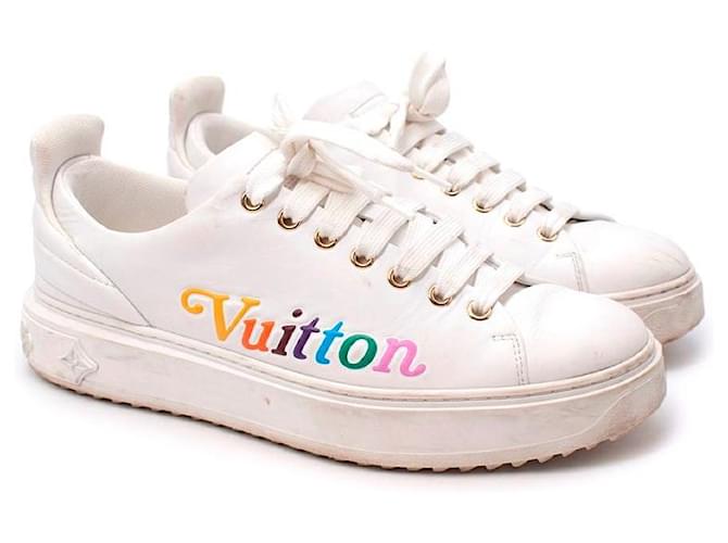Louis Vuitton White Leather Time Out Trainers ref.611532 - Joli Closet