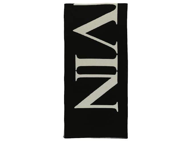 Lanvin Logo Wool Scarf Black  ref.611595