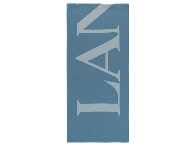 Écharpe en laine à logo Lanvin Bleu  ref.611596