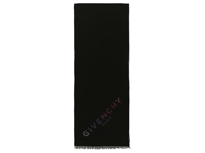 Echarpe de lã com logo Givenchy Preto  ref.611687