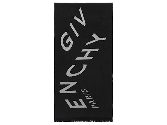 Écharpe à logo chevrons Givenchy Noir  ref.611689