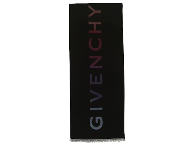 Sciarpa Givenchy in lana con grande logo a contrasto Multicolore  ref.611690