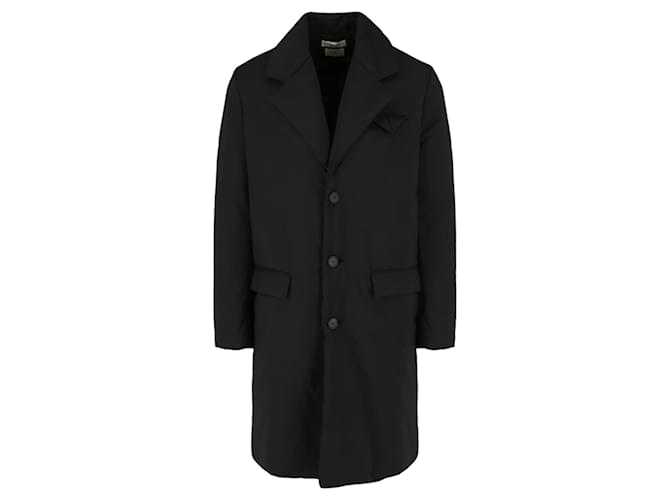 Bottega Veneta Longsleeve Overcoat Black Polyester  ref.611702