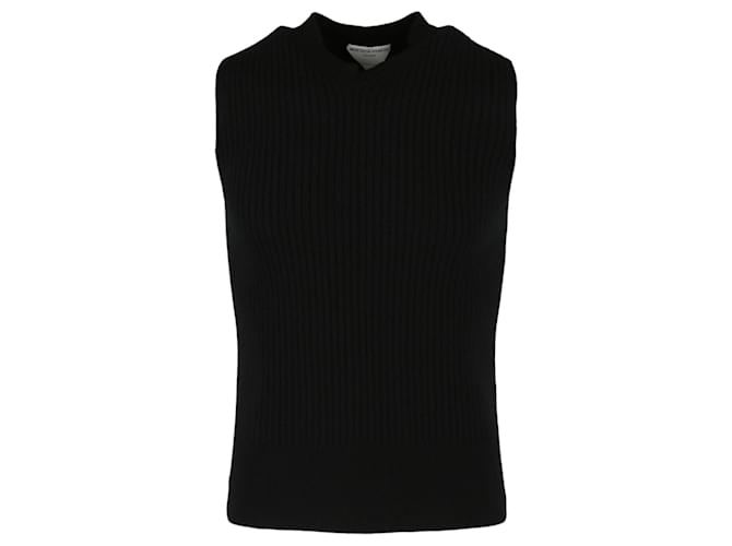 Bottega Veneta Ribbed Vest Black Wool  ref.611779