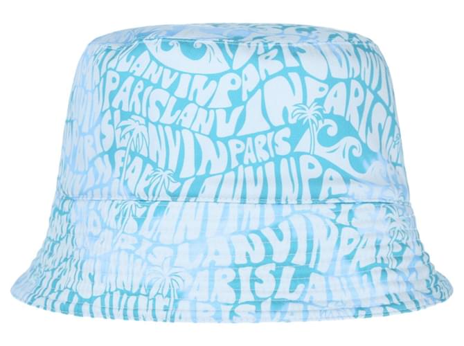 Cappello da pescatore reversibile con logo Lanvin Blu  ref.611813