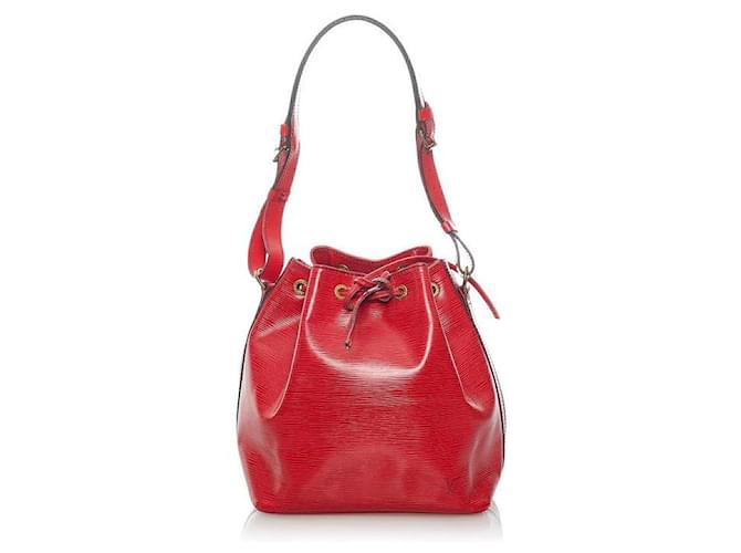 Louis Vuitton Epi Petit Noe Red Leather Pony-style calfskin  ref.611851