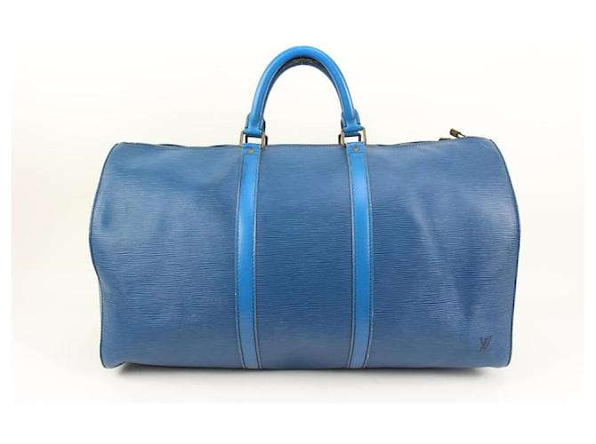 Louis Vuitton Keepall Toledo Epi Blue 50 Duffel Bag