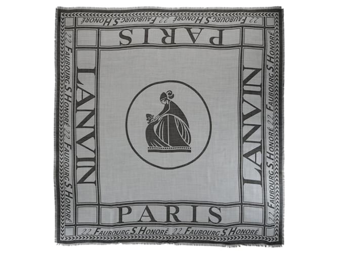 Lenço de Lã com Logo Lanvin Multicor  ref.612077