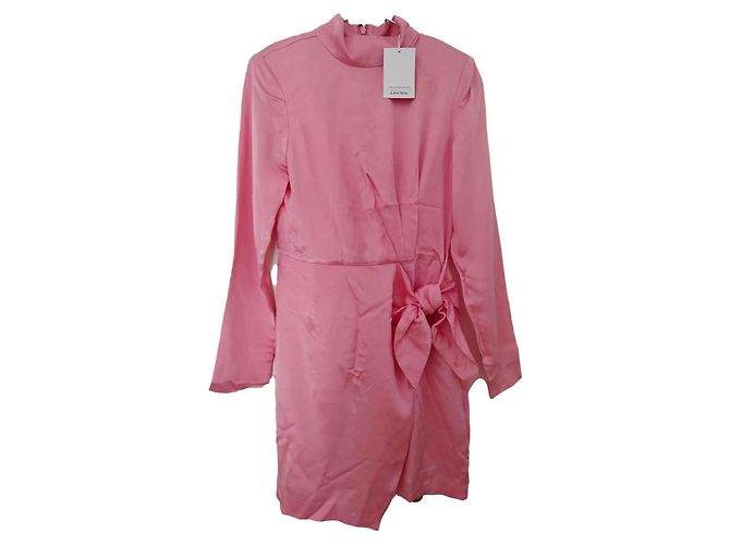 & Other Stories Mini Vestido Rosa de Viscose com Laço