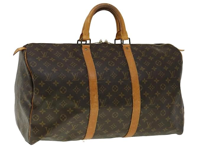 Louis Vuitton Monogram Keepall 50 Boston Bag M41426 LV Auth jk2156 Cloth  ref.612752