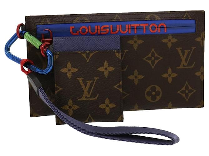 LOUIS VUITTON Monogram ribbon pouch Clutch Bag M63045 LV Auth 30605a Cloth  ref.612805