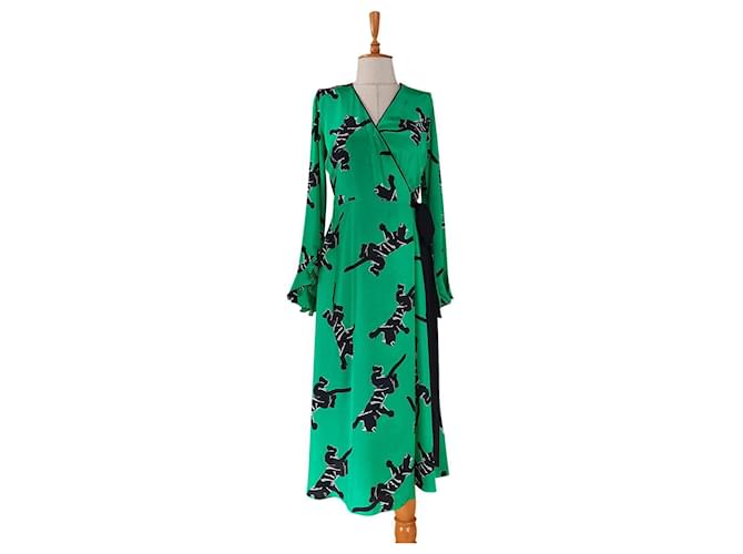 Diane Von Furstenberg Dresses Green Silk  ref.612849