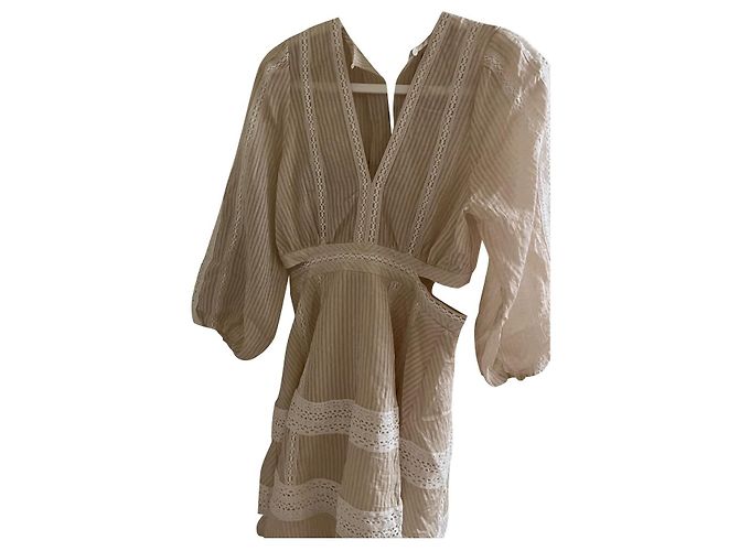 Vestido de viscose Sandro bege