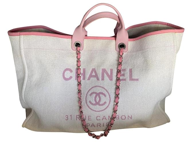 Timeless Chanel Handtaschen Aus weiß Baumwolle  ref.612853