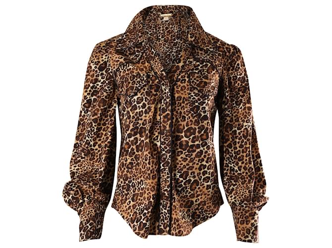 Autre Marque Johanna Ortiz Leopard Print Shirt in Animal Print Cotton  ref.613156