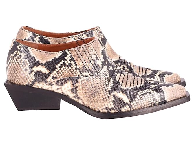 Rejina Pyo Dolores Snake-Effect Ankle Boots in Animal Print Leather  ref.613157