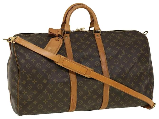 Louis Vuitton Keepall Bandouliere 55 Grey Cloth  ref.613394