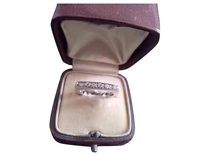 Vintage Quadratischer Ring aus Weißgold und Diamanten  ref.613445