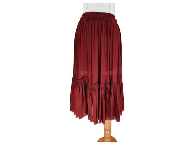 Autre Marque Skirts Dark red Viscose  ref.613460