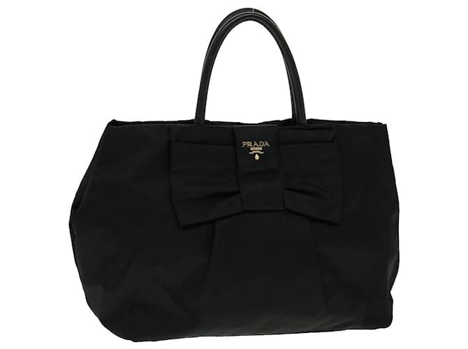 PRADA Nylon Hand Bag Black Auth 30324  ref.613624