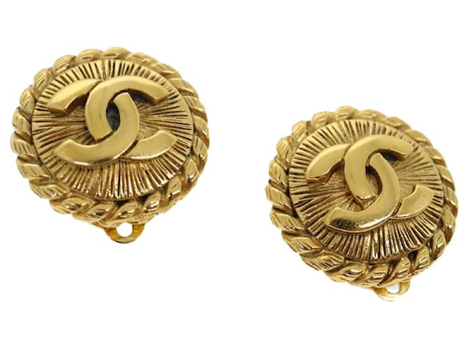 CHANEL COCO Mark Earring metal Gold CC Auth 30468a Golden  - Joli  Closet