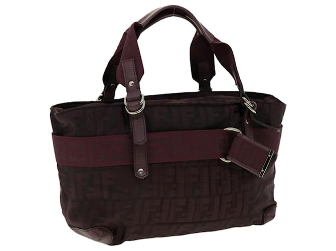 FENDI Zucca Canvas Hand Bag Purple Auth rd2434  ref.613688