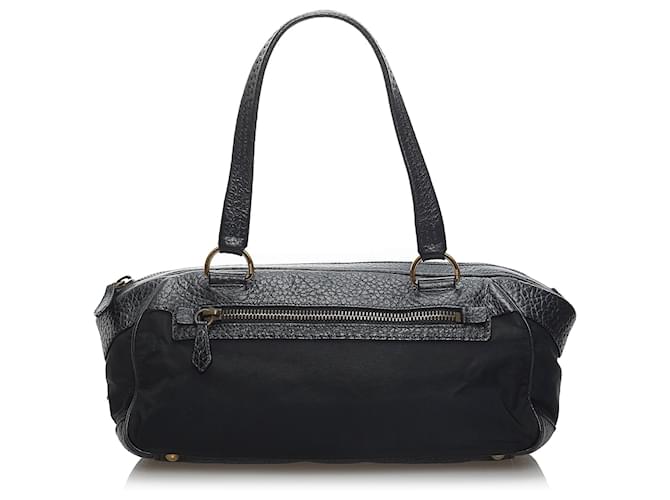 Prada Black Leather Shoulder Bag Pony-style calfskin  ref.613812