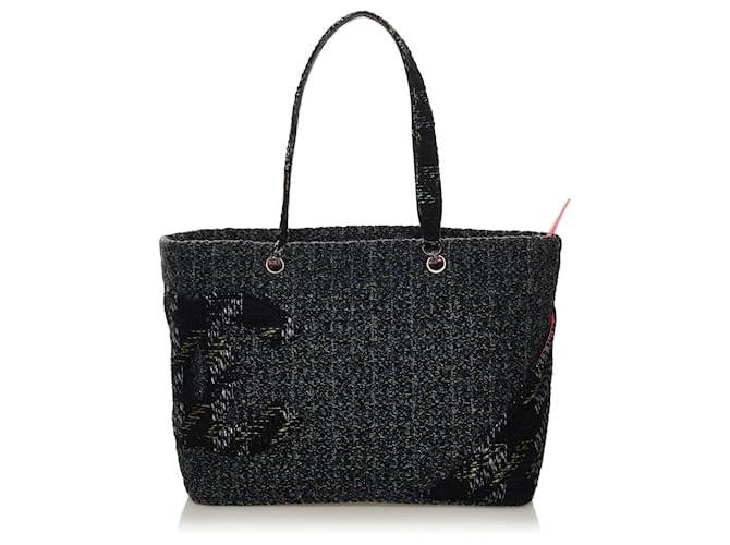 Chanel Multicolor Quilted Tweed Cambon Tote