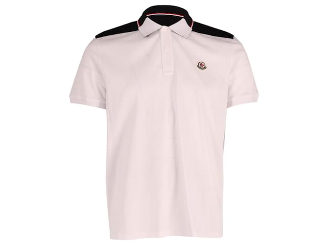Moncler Kurzarm-Poloshirt aus weißer Baumwolle  ref.613905
