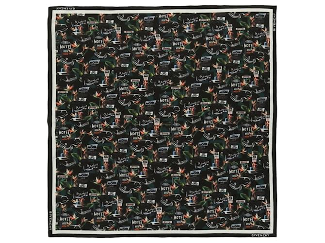 Pañuelo de seda con estampado gráfico de Givenchy Negro  ref.613929