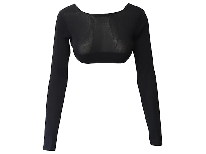 Pull Prada Crop en Coton Noir  ref.613949