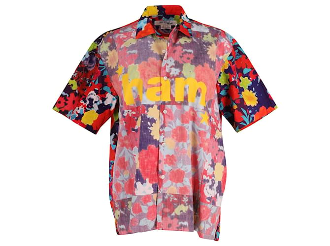 Chemise boutonnée à manches courtes Junya Watanabe Ham 2002 en coton imprimé multicolore  ref.613969