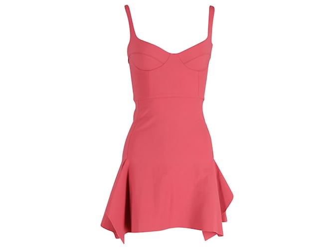 Autre Marque Dion Lee Bustier Flared Mini Dress in Pink Wool  ref.614009