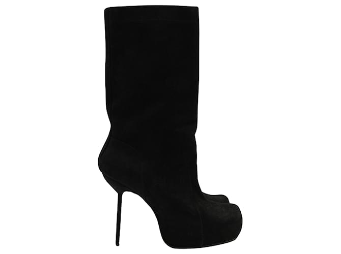 Rick Owens Pull On High Heel Boots in Black Suede   ref.614067