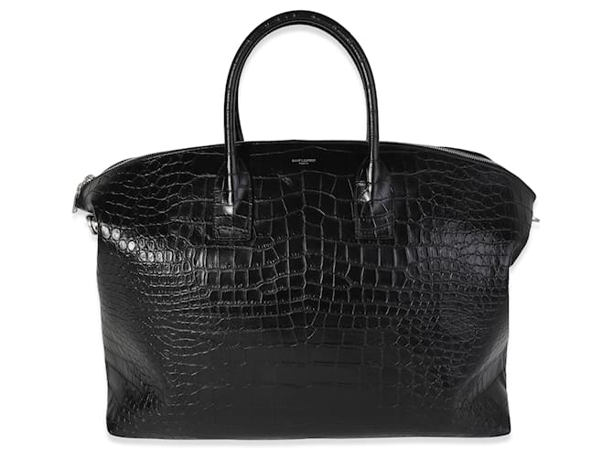 Giant Leather Bowling Bag in Black - Saint Laurent