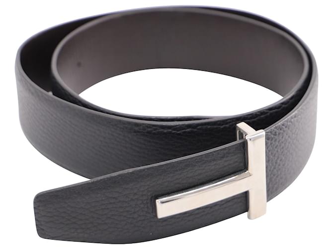Tom Ford T Icon 40mm Reversible Belt in Black Leather  ref.614145