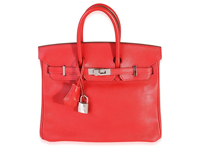 Hermès Hermes Rouge Casaque Swift Birkin 25 PHW Roja  ref.614183