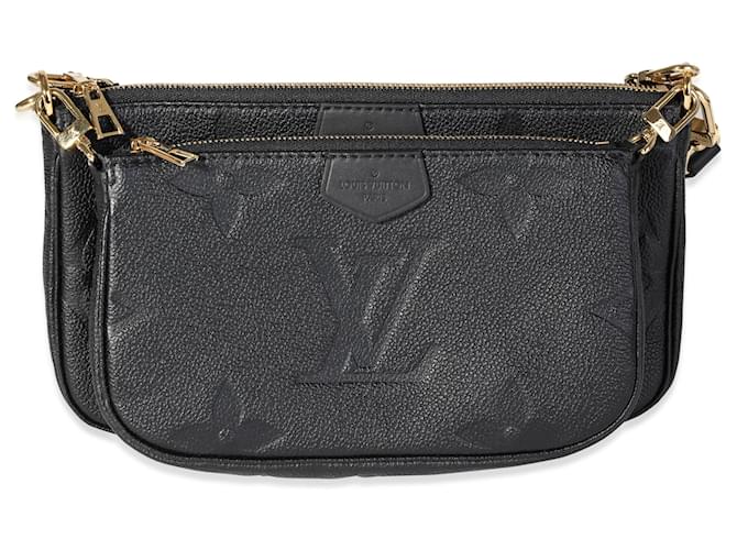 Louis Vuitton Black Monogram Empreinte Leather Multi-pochette Accessoires Negro  ref.614187