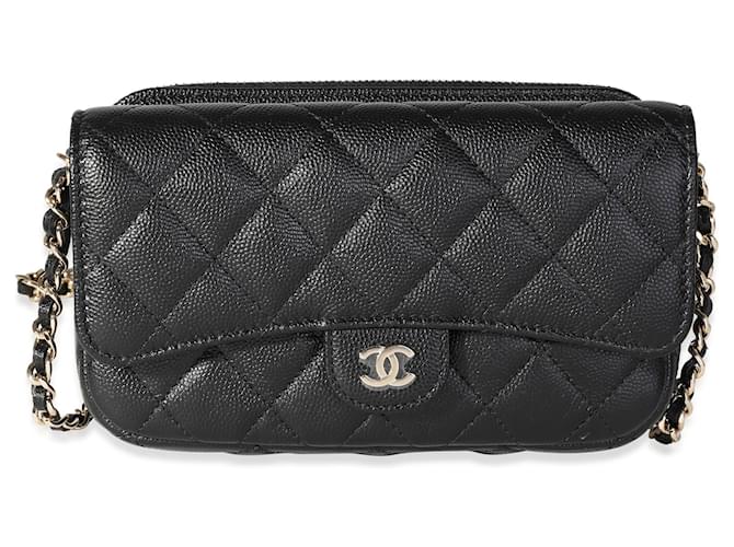 CHANEL, Bags, Chanel Phone Holder Classic Black Quilted Mini Bag